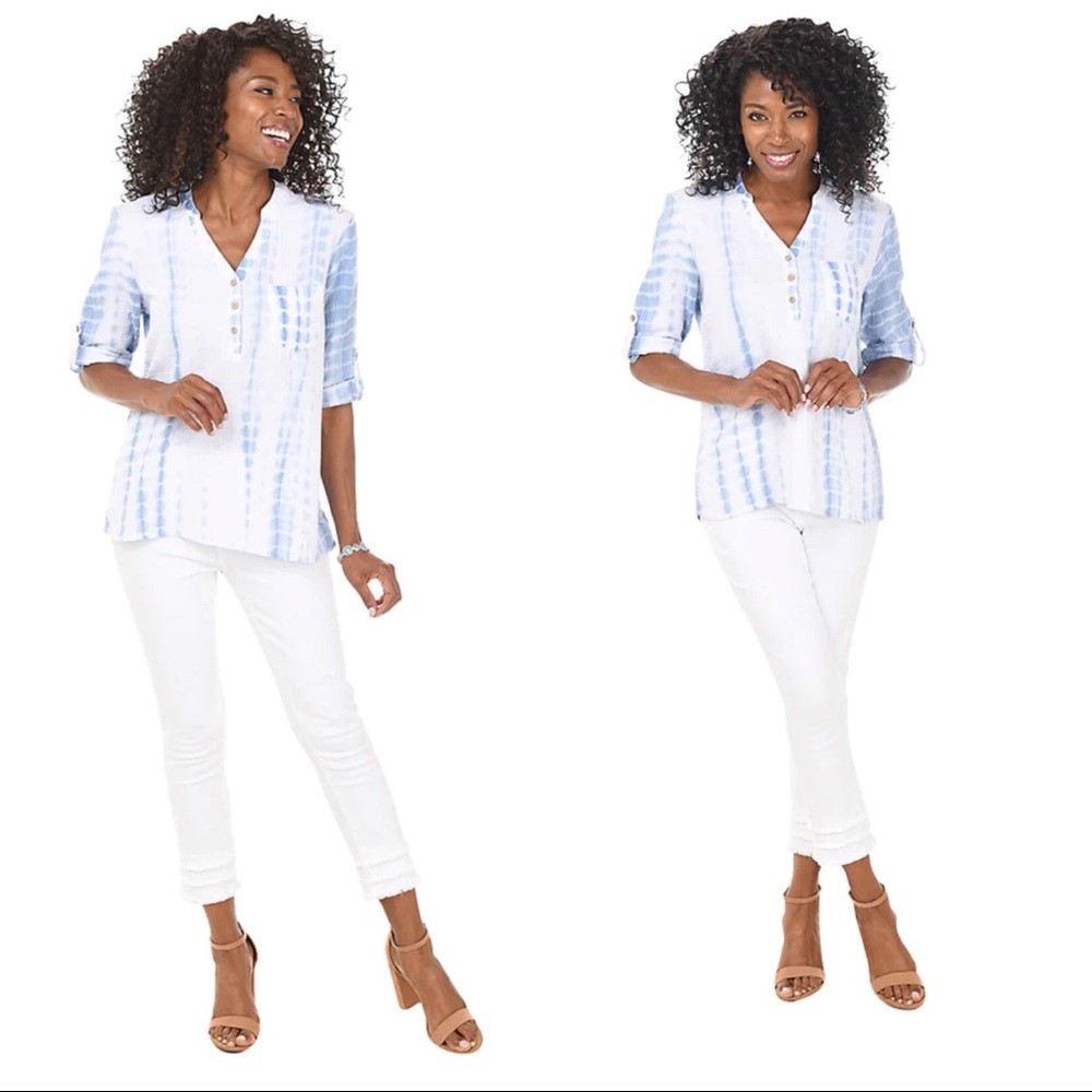 DG2 by Diane Gilman Virtual Stretch Layered Fringe Crop Jean - Picture 3 of 12